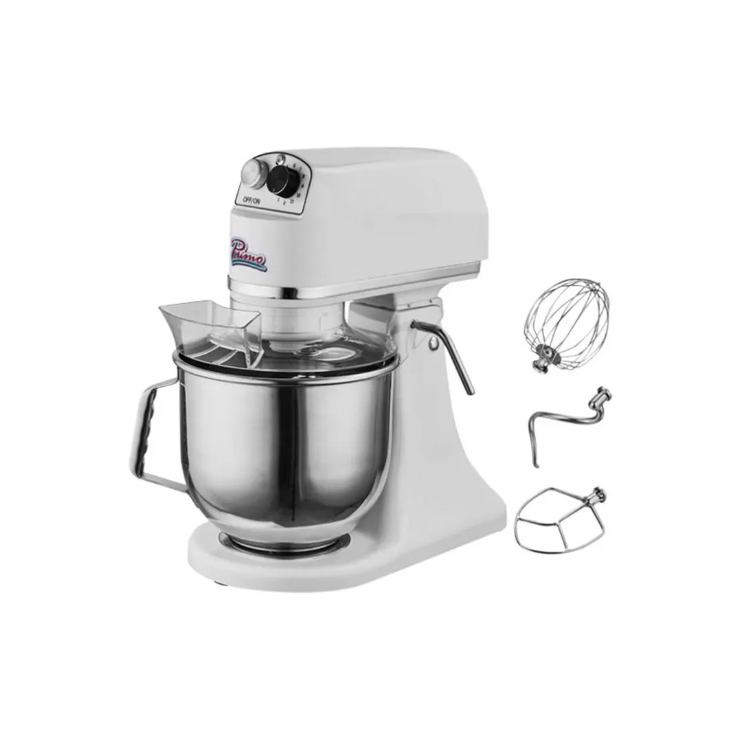 Primo PM-7 Countertop 7 qt Planetary Mixer with Front Mounted Controls, Variable Speed, 1/2 hp