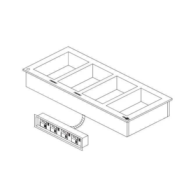 Delfield N8731-DESP Drop-In Hot Food Well Unit, Electric, Individual Pans