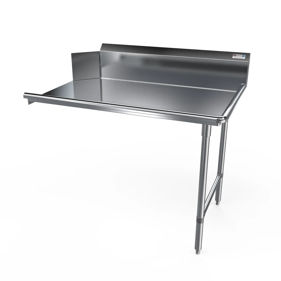 NBR Equipment CDT-60R-16 60" Clean Straight Dishtable w/ Right Table, 10" Backsplash, Steel Legs