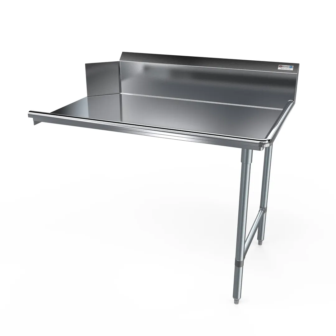 NBR Equipment CDT-60R 60" Clean Straight Dishtable w/ Right Table, 10" Backsplash, Galvanized Legs