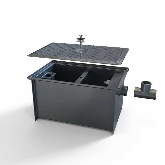 NBR Equipment GI-40 Grease Interceptor Trap, 3" Inlet/Outlet - 40 lbs Grease Capacity / 20 GPM