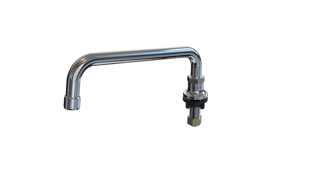 NBR Equipment P6DS8 Single Hole, Deck Mount Spout Base with 8" Swing Spout