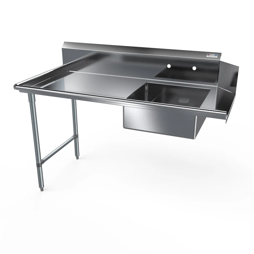 NBR Equipment SDT-72L Economy Soiled Dishtable w/ Straight Design, Left Table, Pre-Rinse Sink