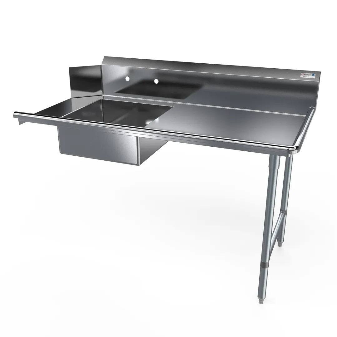 NBR Equipment SDT-72R Economy Soiled Dishtable w/ Straight Design, Right Table, Pre-Rinse Sink