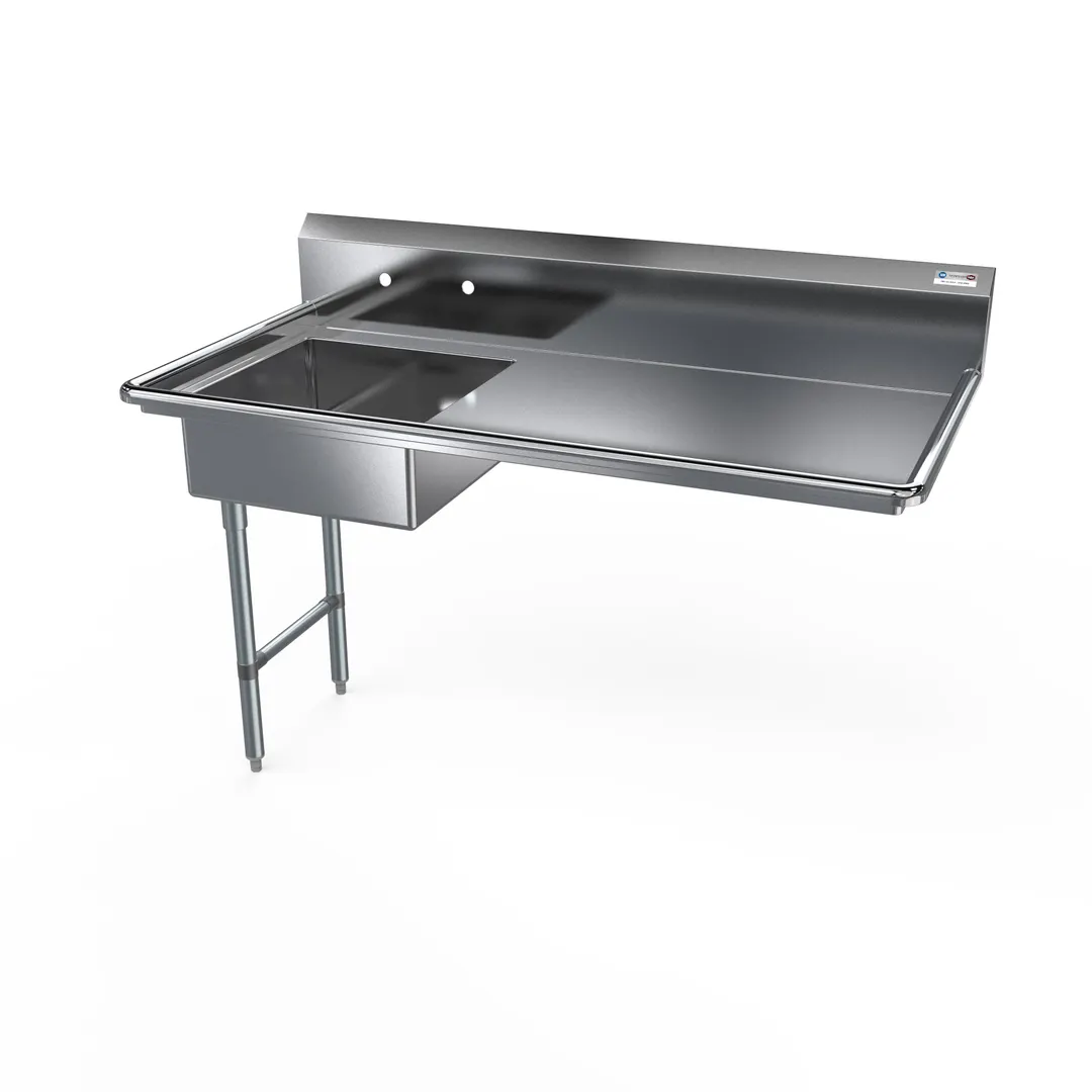 NBR Equipment UDT-60L Undercounter Soiled Dishtable w/ Sink On Left, 10" Backsplash