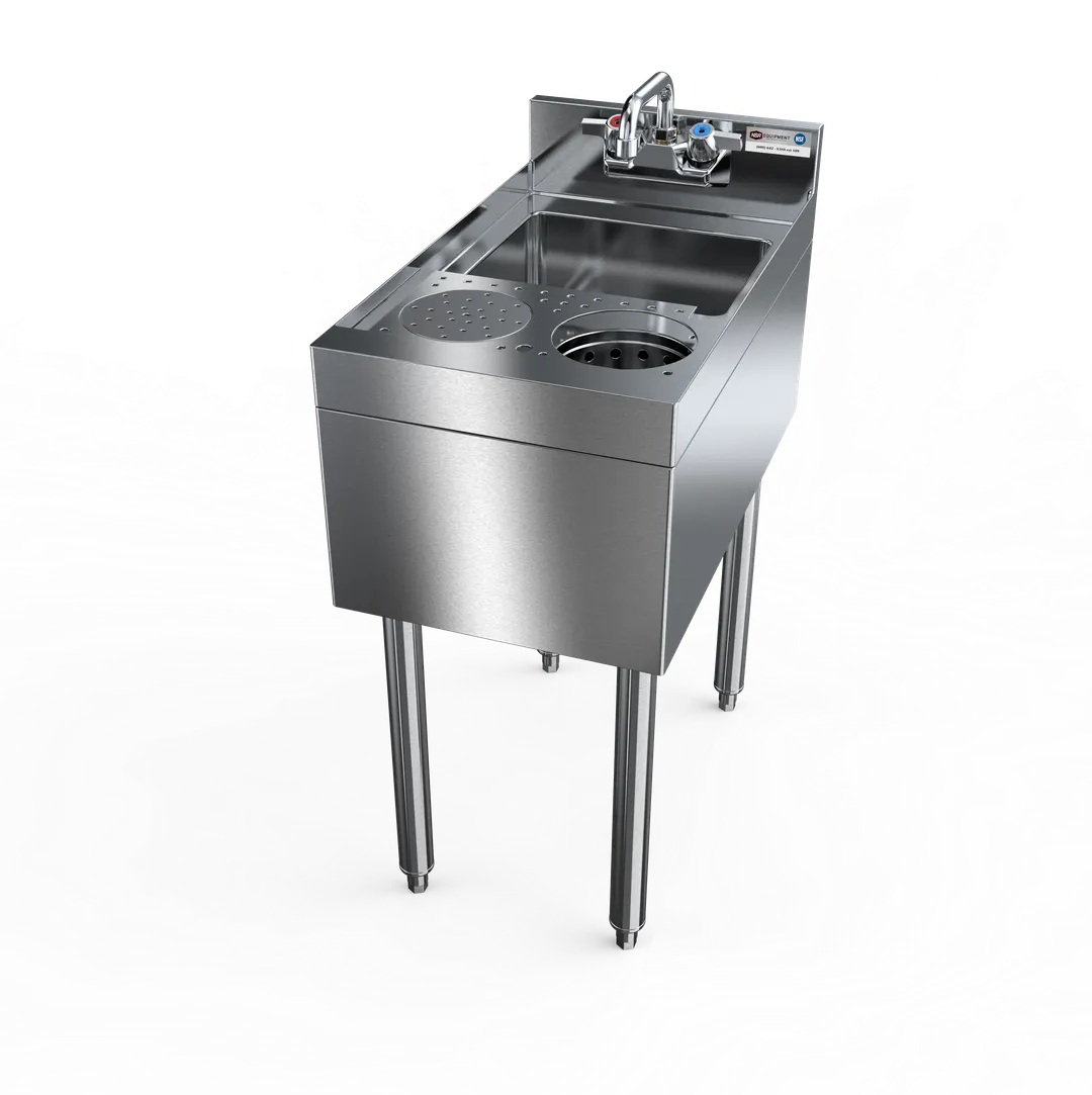 NBR Equipment UMRDS-1424 Underbar Mixology Unit, 18ga T304 - 14"W x 24"D x 32.5"H