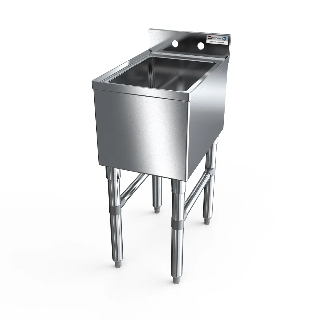 NBR Equipment UW-1-1014-1218V Slim-Line Underbar Dump Sink, 1 Compartment without Drainboard