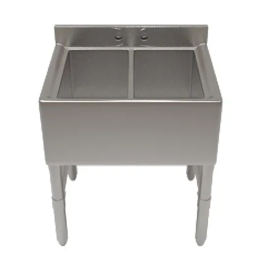 NBR Equipment UW-3-101410-36 Slim-Line Underbar Sink Unit, 3 Compartment without Drainboard