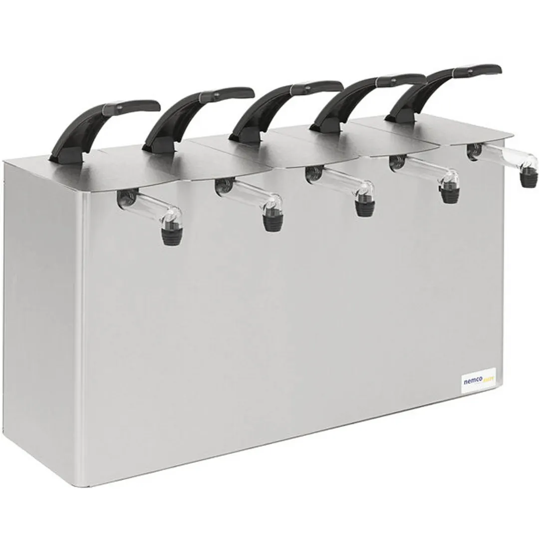 Nemco 10965 Condiment Pump, 21" W x 13" D x 18" H, NSF, Fits 1.5‑Gallon (6 qt) Pouches, 5 Heads