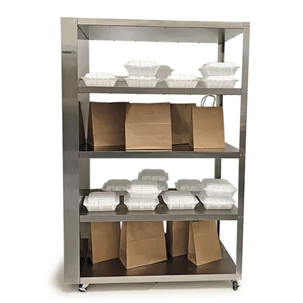 Nemco 6303-2 Stainless Steel 2 Shelf To-Go & Delivery Staging Shelving Unit - 41-3/8"W