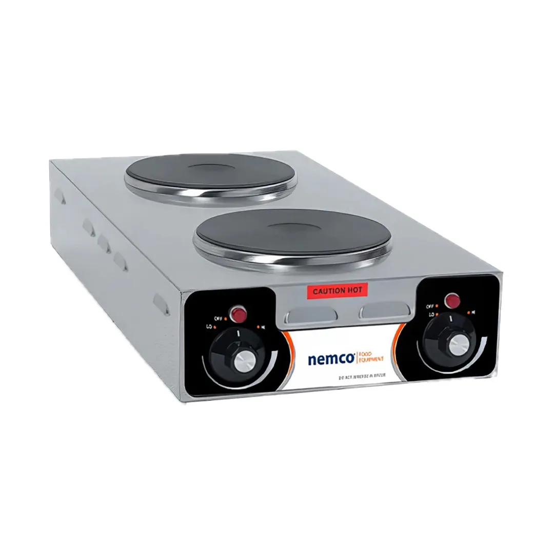 Nemco 6310-3-240 25 1/2" Electric Countertop Hotplate w/ (2) Solid Burners, Manual Controls, 3.0 kW, 240v