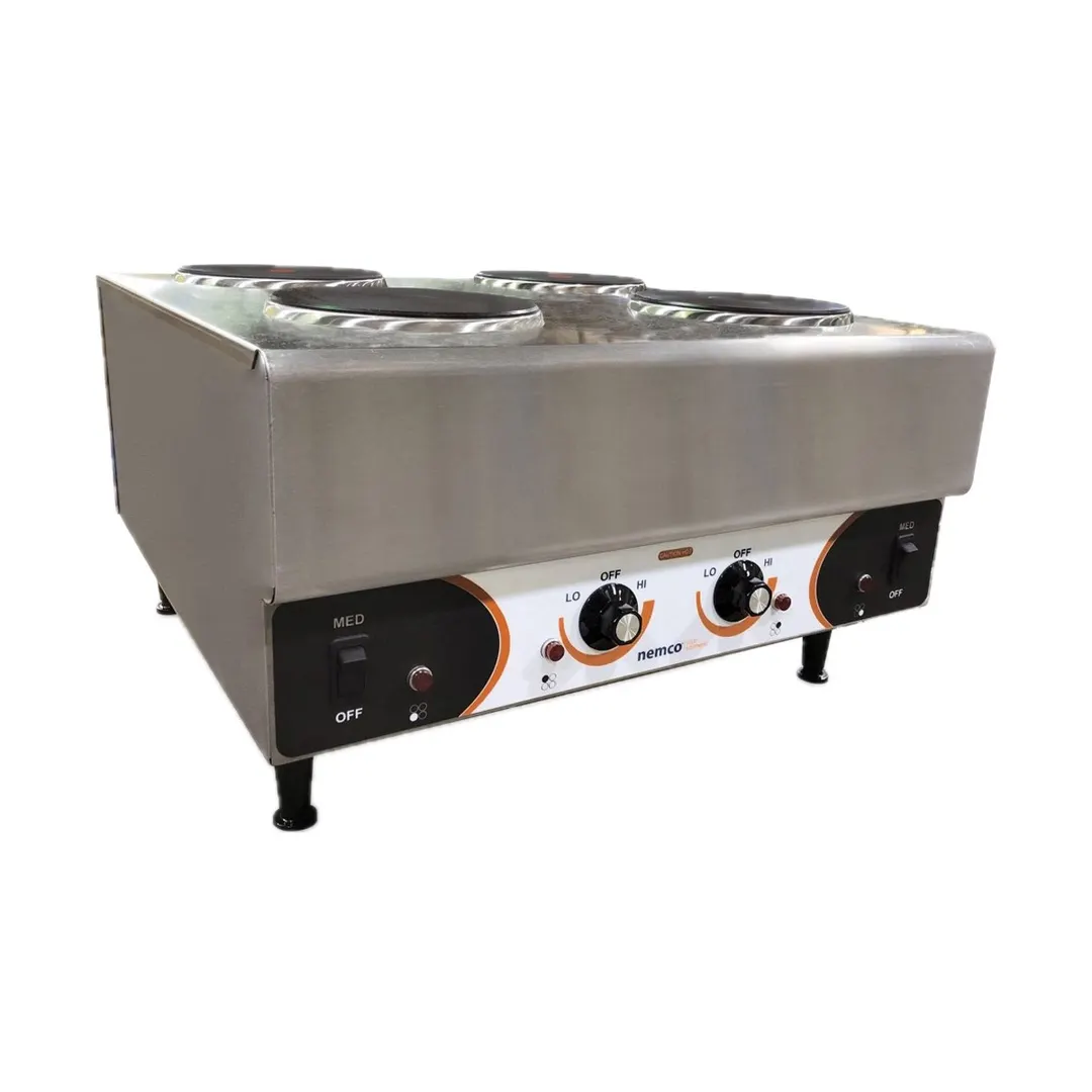 Nemco 6311-4-240 24" Electric Countertop Hotplate w/ (4) Solid Burners, Manual Controls, 5.7 kW, 240v