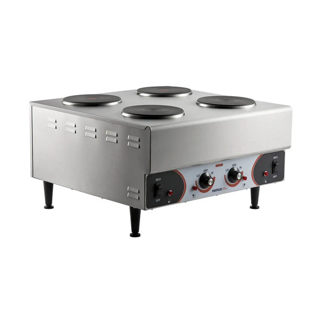 Nemco 6311-4-240 24" Electric Countertop Hotplate w/ (4) Solid Burners, Manual Controls, 5.7 kW, 240v