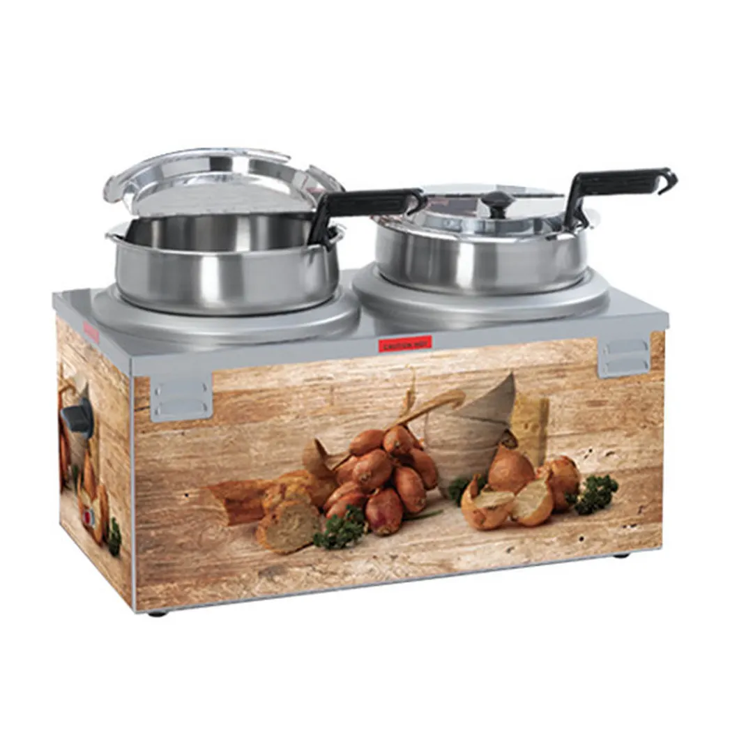 Nemco 6510-D7 Soup Warmer, Double 7 Qt. Well, with Header, Separate Thermostats