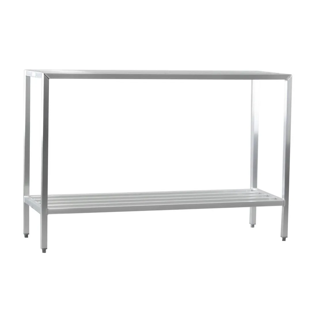 New Age 1028 NSF 2-Shelf All Welded Heavy-Duty Aluminum Shelving Unit - 72" x 24" x 48"