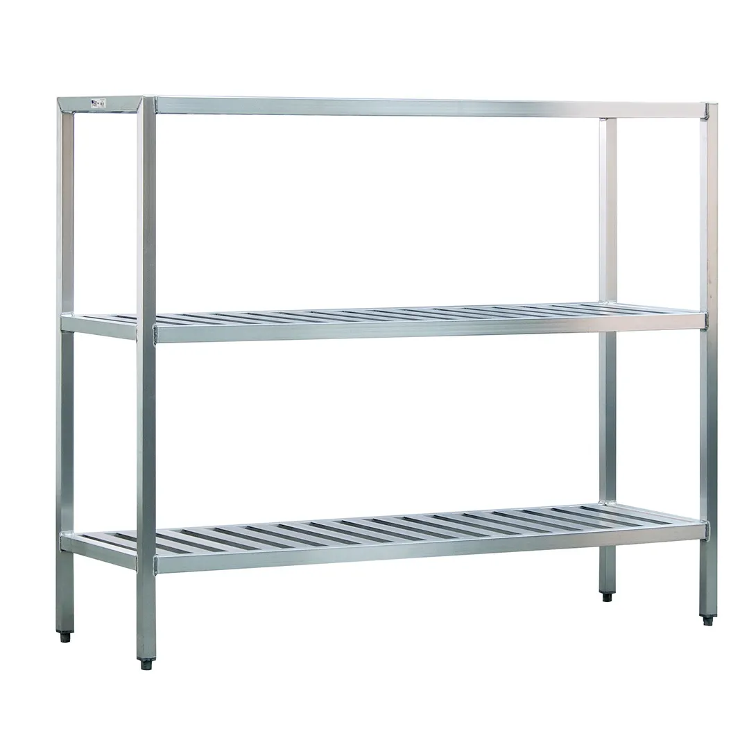 New Age 1046TB NSF 3-Shelf All Welded Aluminum T-Bar Shelving Unit - 48" x 24" x 60"