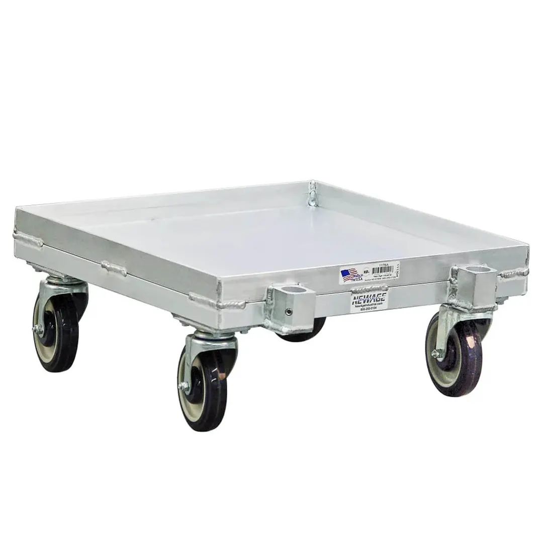 New Age 1176A Aluminum Dishwasher Rack Dolly, 1000 lbs, 20x20 Rack, Silver, 5" Swivel Casters
