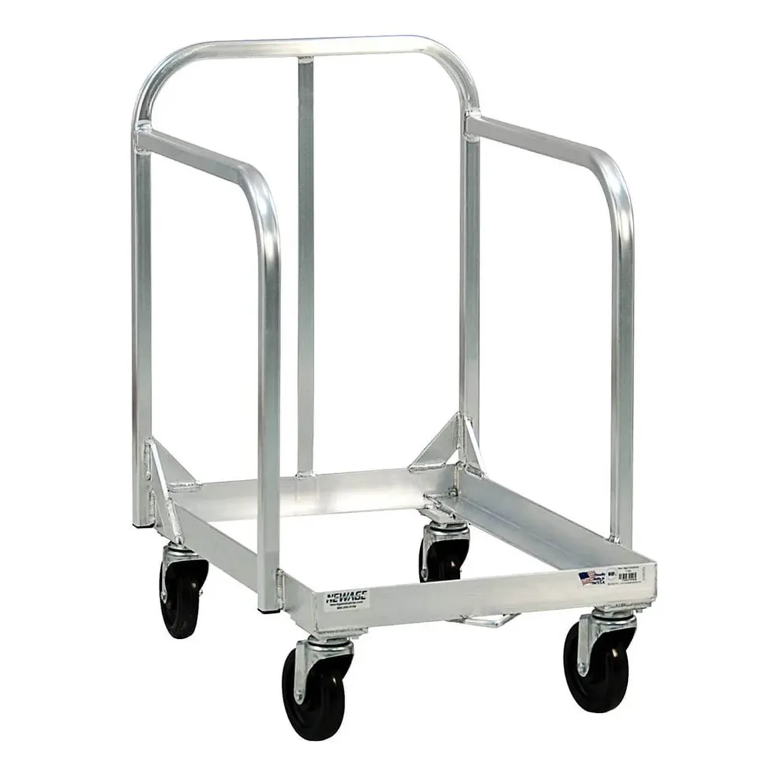 New Age 1193 Single Stack Sheet Pan Dolly with Sides & Handle, 21x28.5, 900 lbs, Aluminum, 5 Swivel Casters, NSF