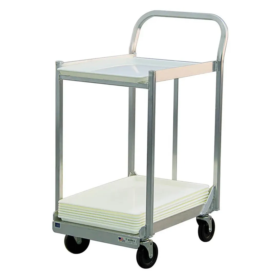 New Age 1194 2-Tier Sheet Pan Dolly with Sides & Handle, 21Wx30Dx44.5H, 900 lbs, Aluminum