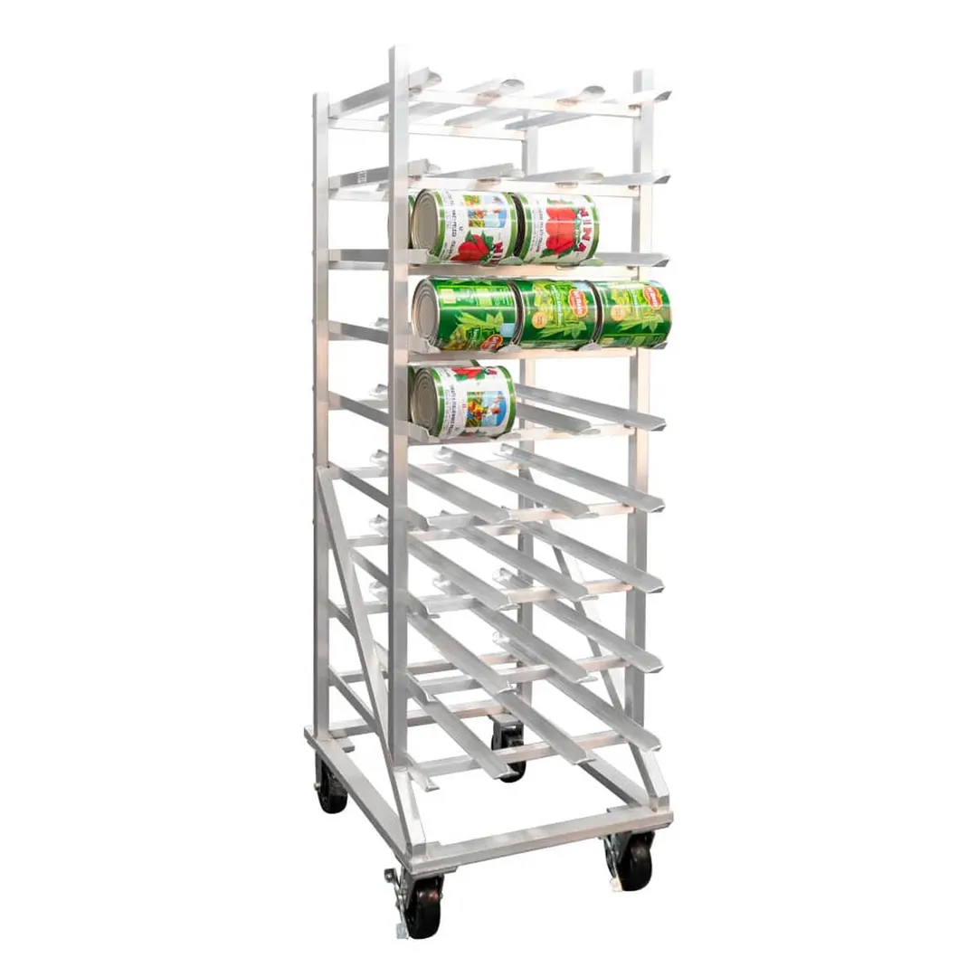 New Age 1250CK Aluminum Full Size Mobile Can Rack with 162 #10 or 216 #5 Cans Capacity