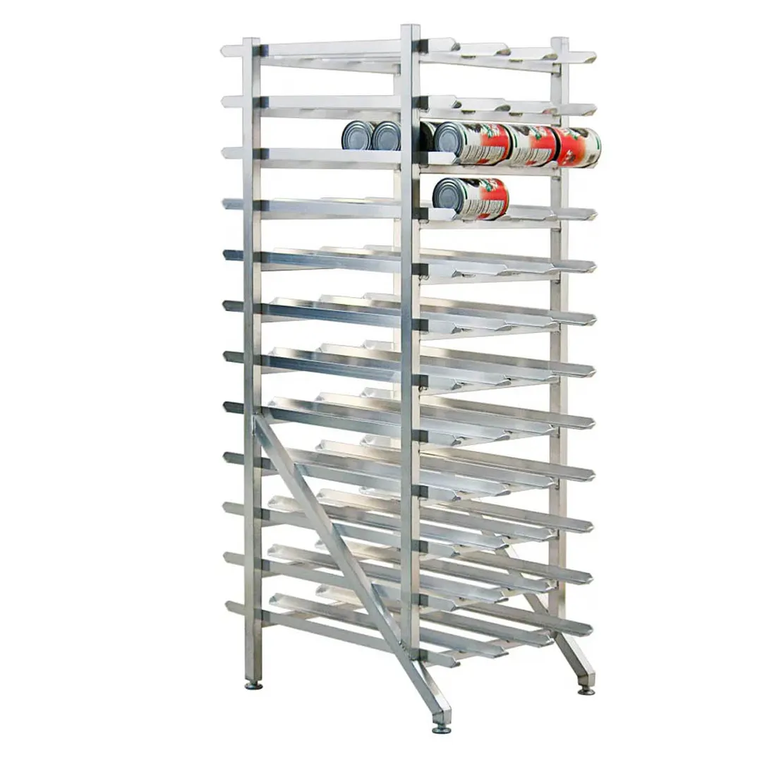 New Age 1254 Aluminum Stationary Can Rack w/ 288 #5 Capacity and Adjustable Feet