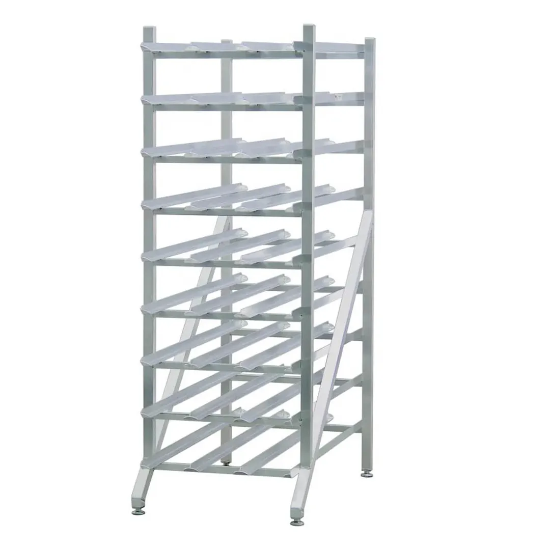New Age 1256 Aluminum Stationary Can Rack with 216 #10 or 297 #5 Cans Capacity, Adjustable Feet