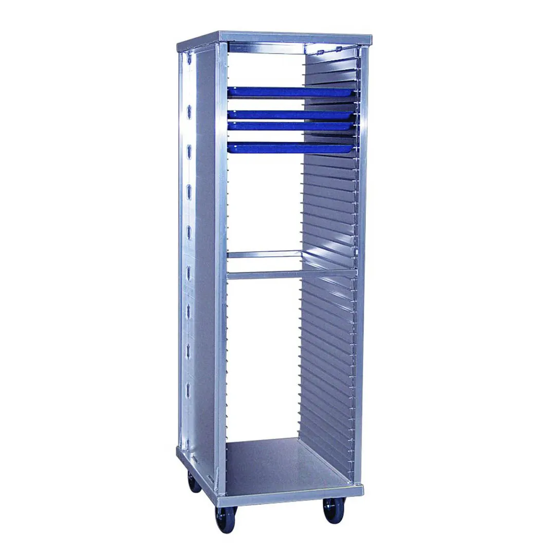 New Age 1291 40 Pan Full Height End Load Aluminum Bun / Sheet Pan Rack with Closed Sides
