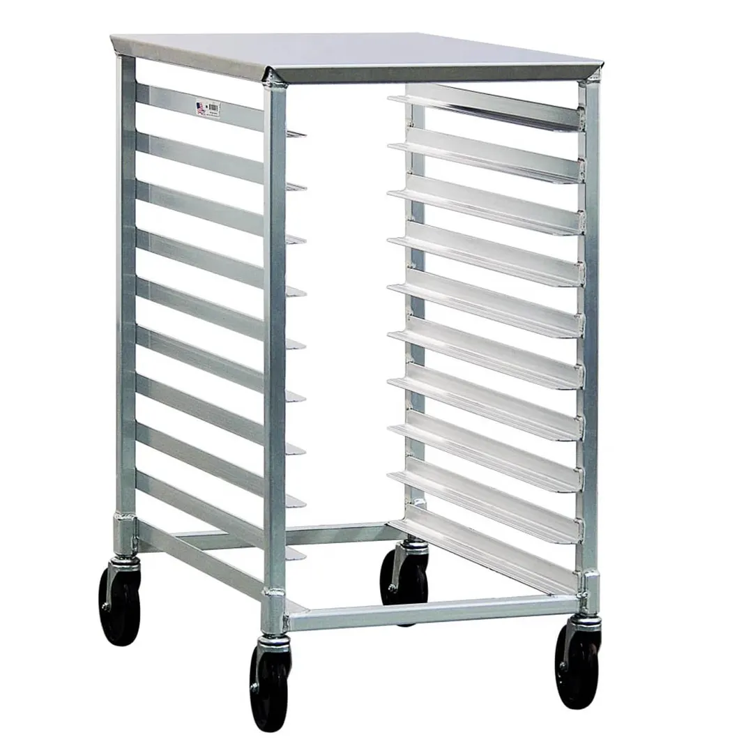 New Age 1311 10 Pan Half-Size Aluminum End Load Mobile Bun / Sheet Pan Insert Rack