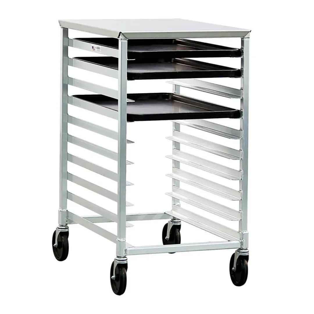 New Age 1311 10 Pan Half-Size Aluminum End Load Mobile Bun / Sheet Pan Insert Rack