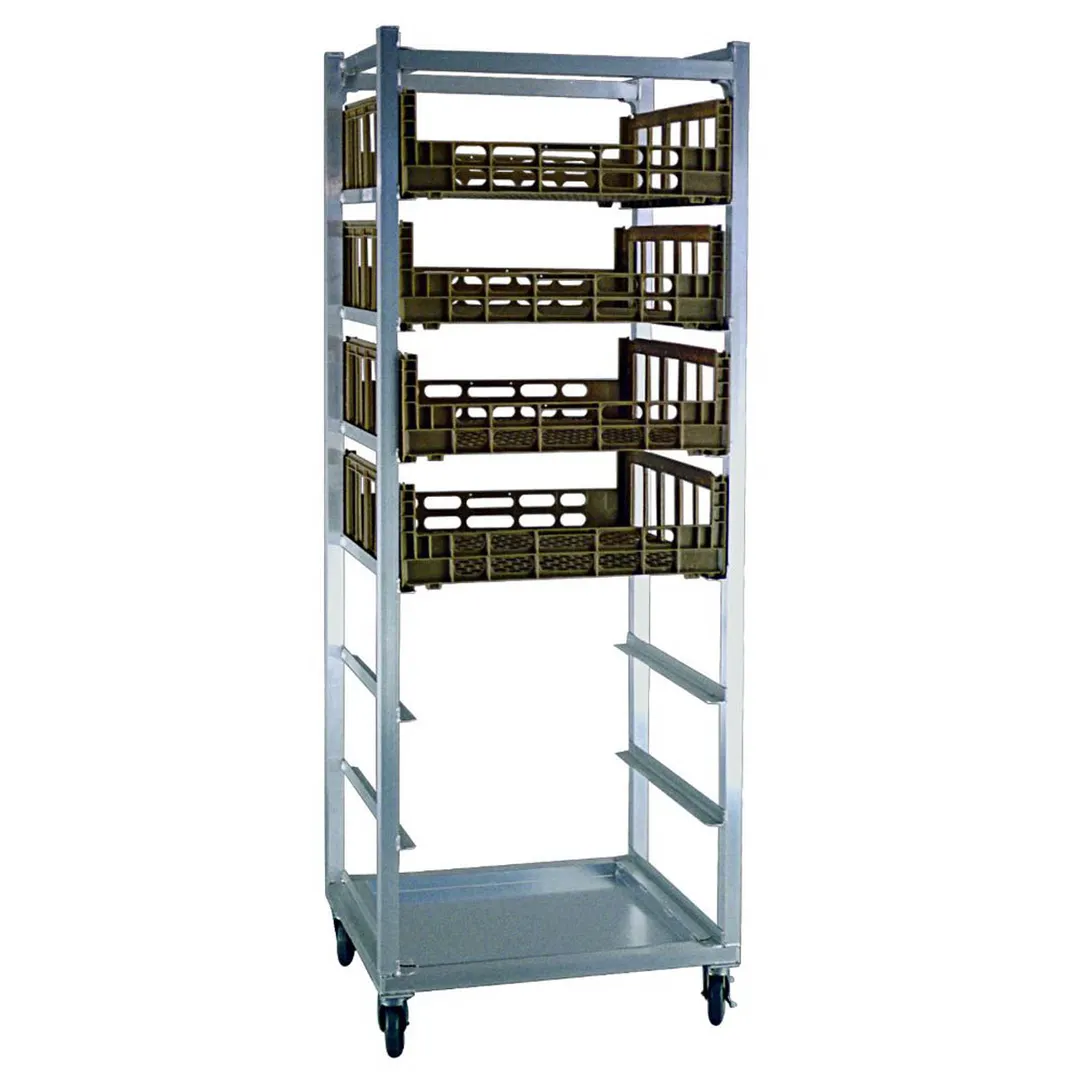 New Age 1316 8 Box End Load Mobile Aluminum Produce Crisping Rack