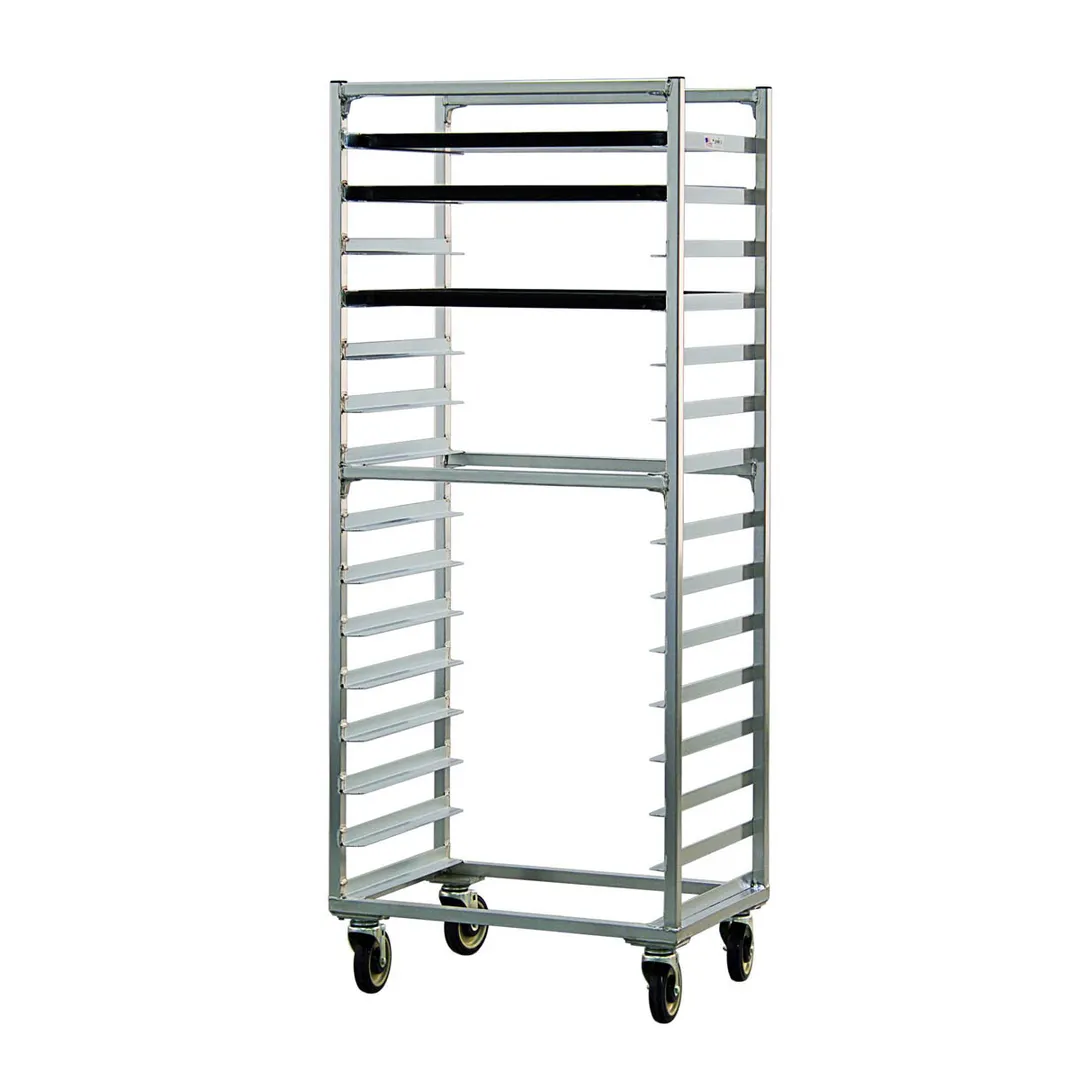 New Age 1332S 15 Pan Mobile Full Height Side Load Aluminum Bun / Sheet Pan Rack