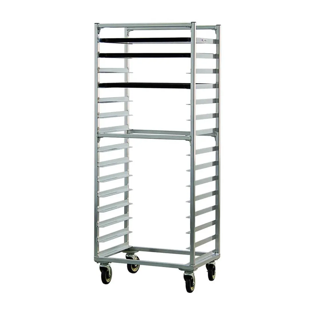 New Age 1332S 15 Pan Mobile Full Height Side Load Aluminum Bun / Sheet Pan Rack