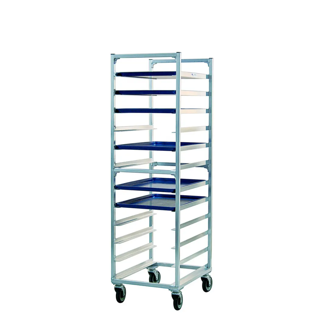 New Age 1333 12 Pan Mobile Full Height End Load Aluminum Bun / Sheet Pan Rack