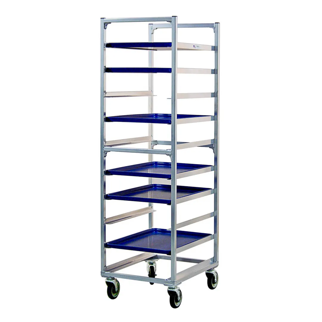 New Age 1334 10 Pan Mobile Full Height End Load Aluminum Bun / Sheet Pan Rack