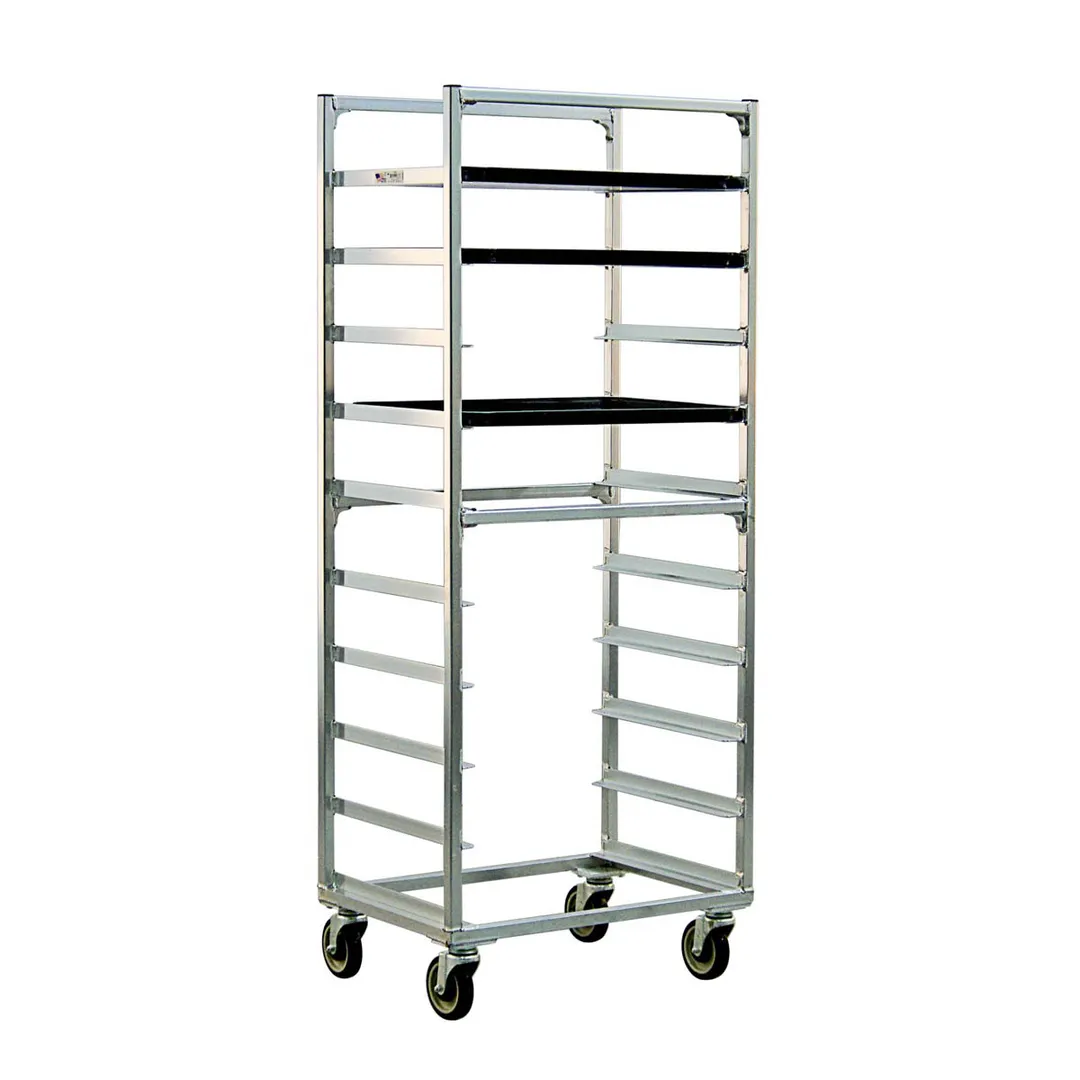 New Age 1334S 10 Pan Mobile Full Height Side Load Aluminum Bun / Sheet Pan Rack