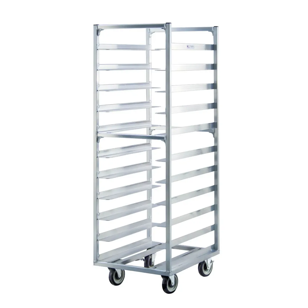 New Age 1336 11 Pan Heavy Duty Aluminum Roll-In Refrigerator/Proofer Rack w/ 5" Bottom Load Slides
