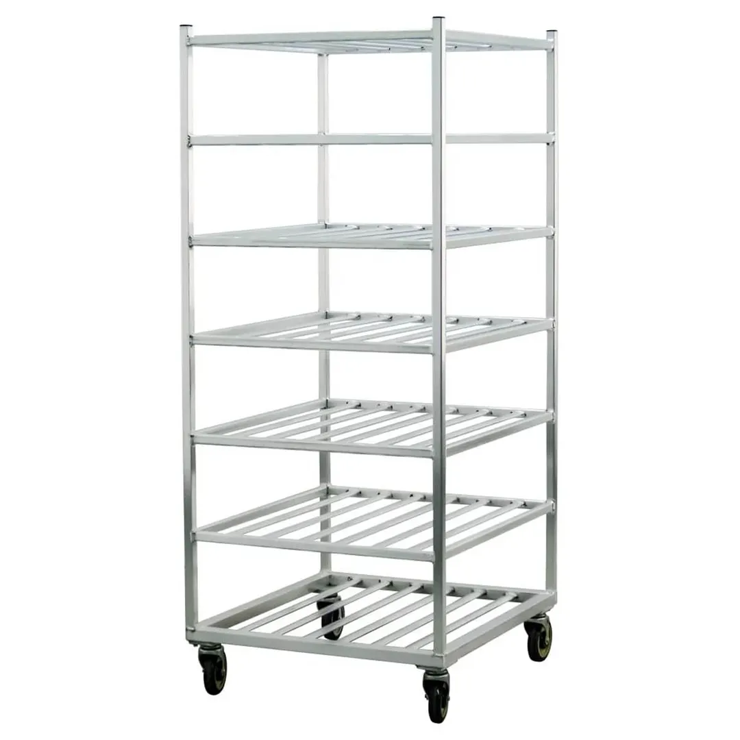 New Age 1357 Aluminum Mobile Universal Cart with 7 Shelf w/ 9" Shelf Spacing