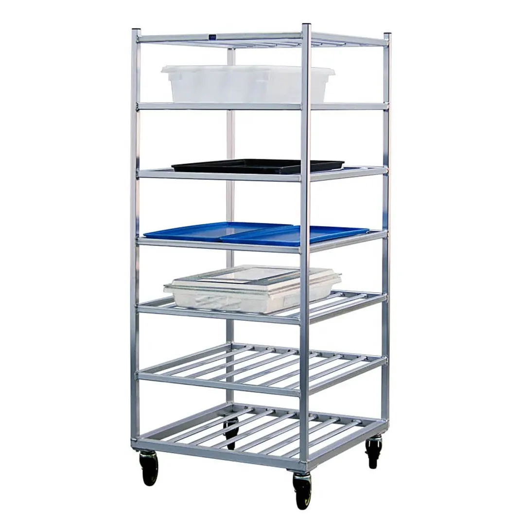 New Age 1357 Aluminum Mobile Universal Cart with 7 Shelf w/ 9" Shelf Spacing