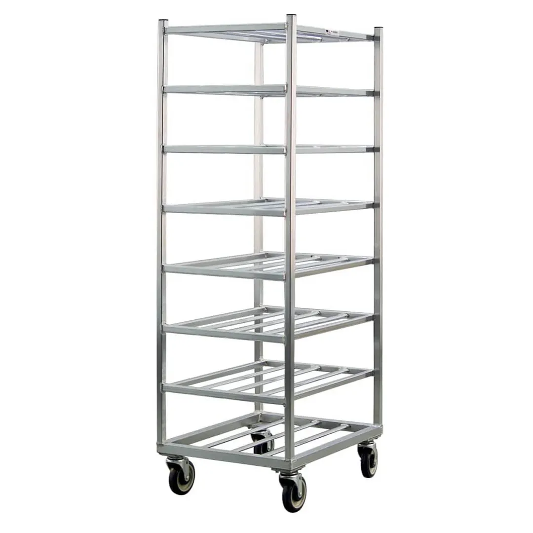 New Age 1358 Aluminum Mobile Universal Cart with 8 Shelf w/ 7-1/4" Shelf Spacing