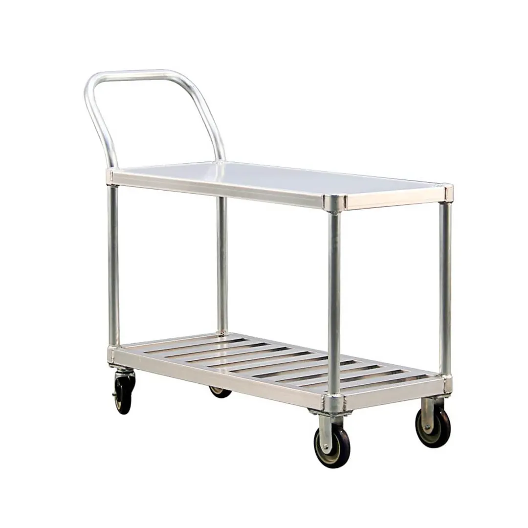 New Age 1416 Aluminum 2-Shelf Utility Cart w/ 800 lb Capacity