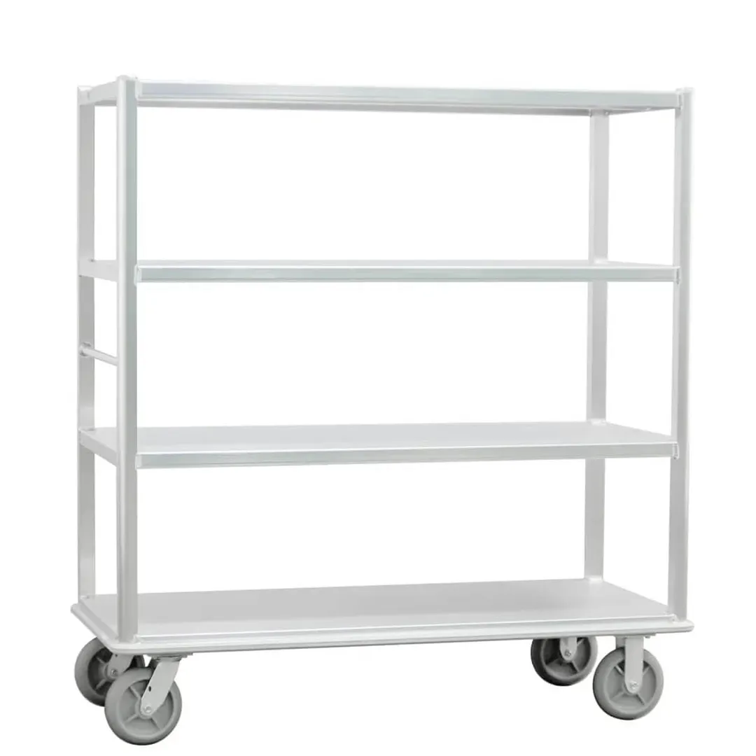New Age 1452 Aluminum Queen Mary Banquet Cart w/ (4) Solid Shelves, 2500 lbs. Capacity