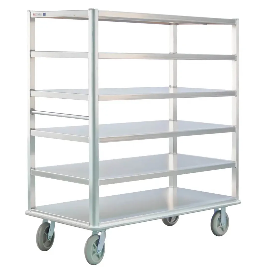 New Age 1455 Aluminum Queen Mary Banquet Cart w/ (6) Solid Shelves, 3000 lbs. Capacity