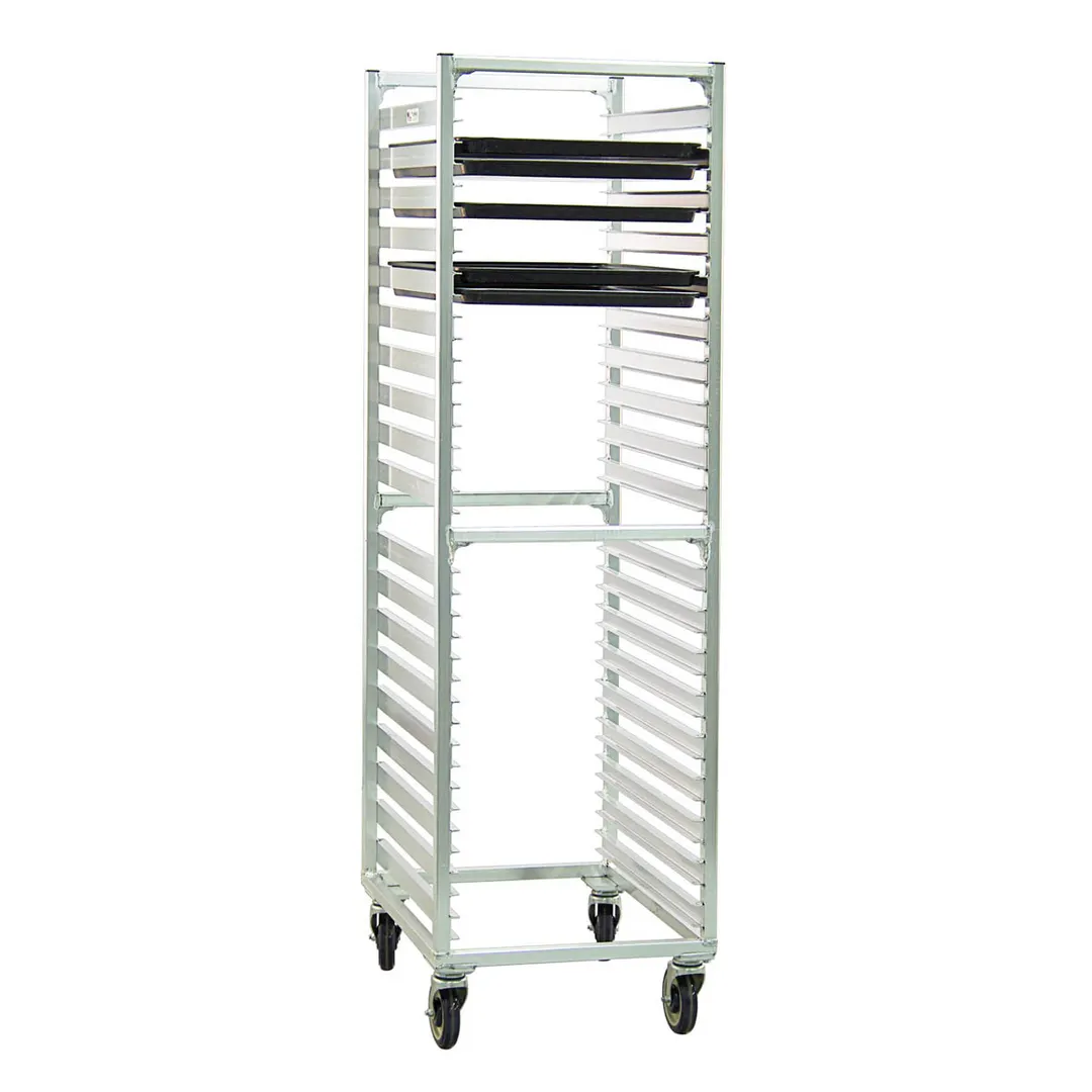 New Age 1461 38 Pan Mobile Full Height End Load Aluminum Bun / Sheet Pan Rack