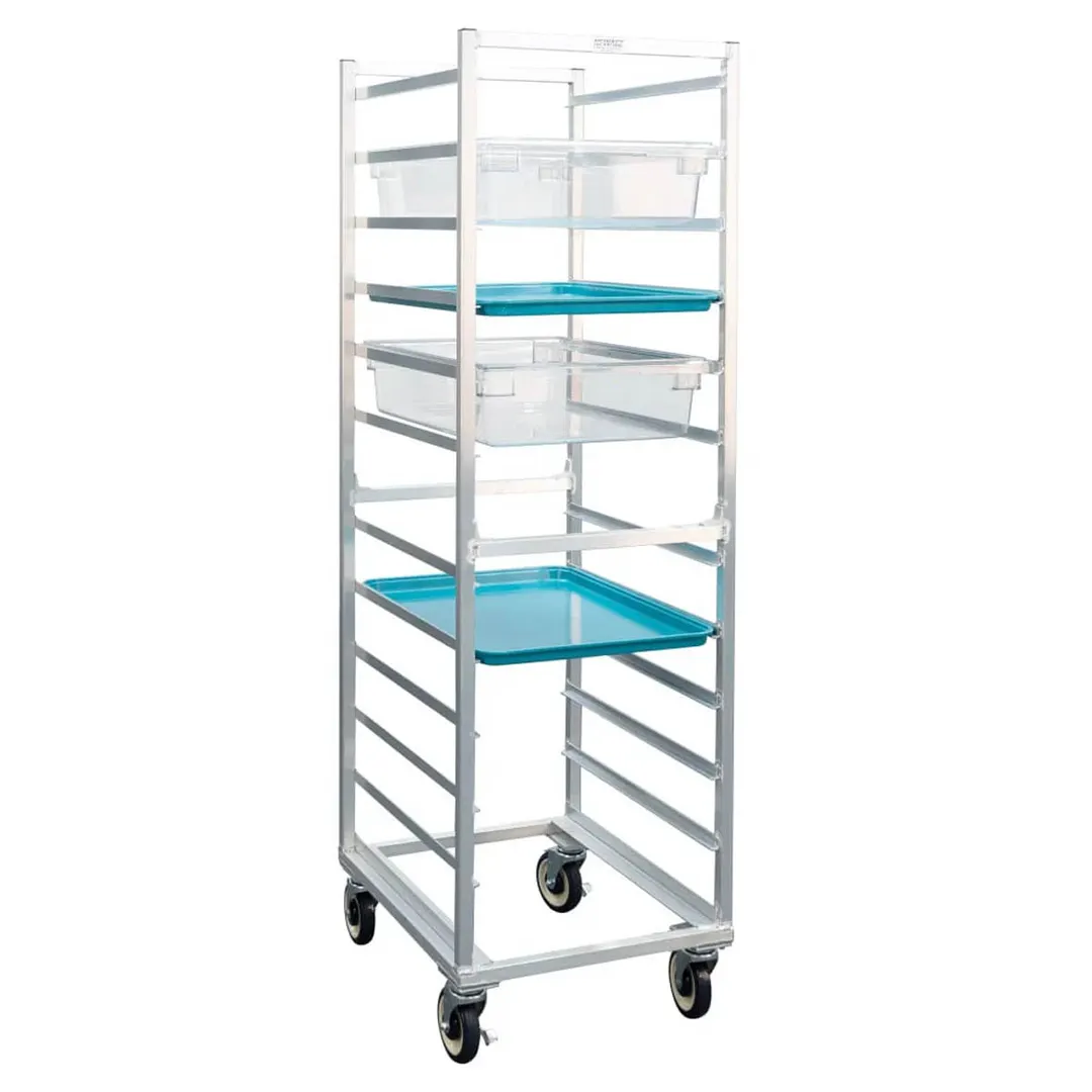 New Age 1482 Aluminum 13 Pan Poly Box / Sheet Pan Combination Rack for 18" x 26"