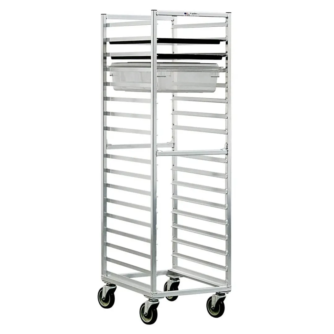 New Age 1484 Aluminum 17 Pan Poly Box / Sheet Pan Combination Rack for 18" x 26"