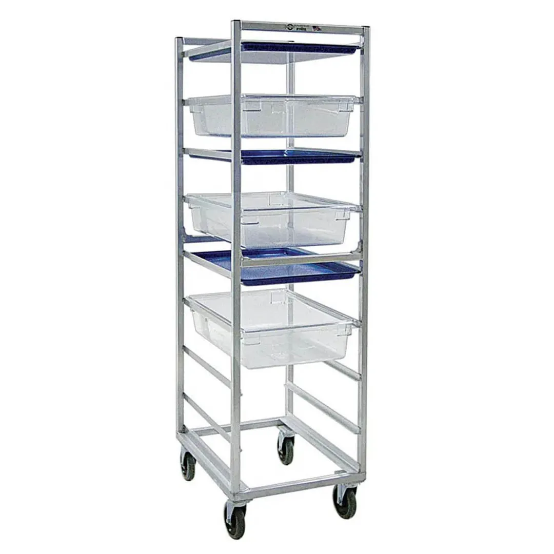 New Age 1486 Aluminum 9 Pan Poly Box / Sheet Pan Combination Rack for 18" x 26"