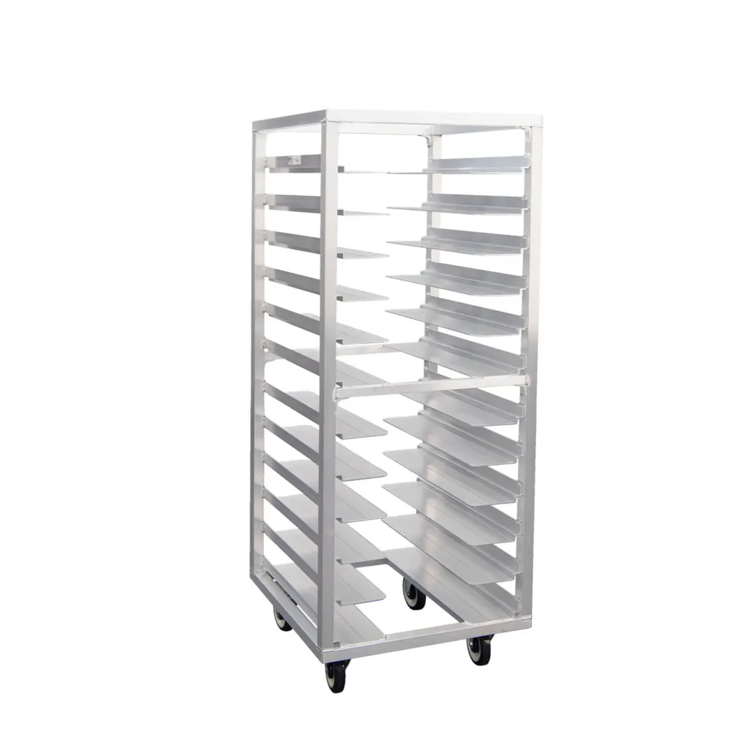 New Age 1635 12 Pan End Load Aluminum Universal  Bun / Sheet Pan Rack w/ 4-1/2" Bottom Load Slides