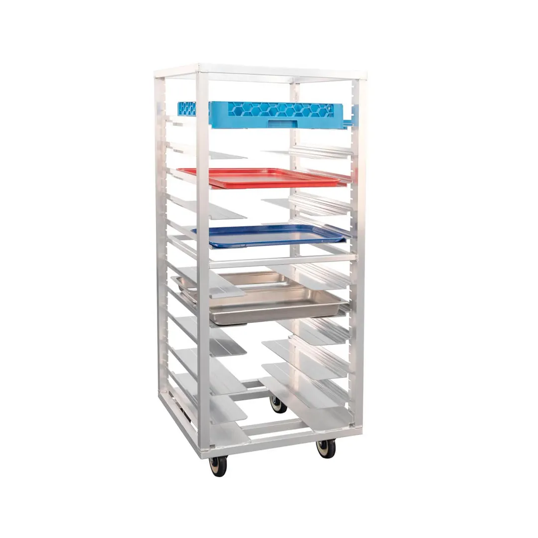 New Age 1650 12 Pan End Load Universal Adjustable Stepped-Angle Roll-In Bun / Sheet Pan Rack
