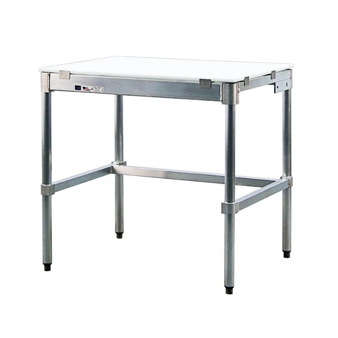 New Age 24P72KD Work Table, 72"W X 24"D, Aluminum Construction, 5/8" Poly Top