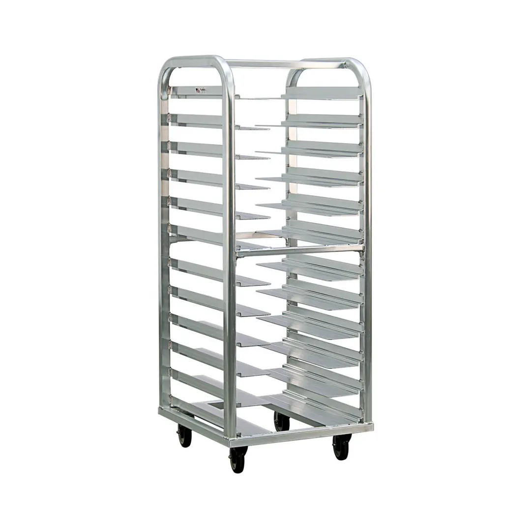New Age 4635 Lifetime Series 12 Pan End Load Aluminum Roll-In Bun / Sheet Pan Rack